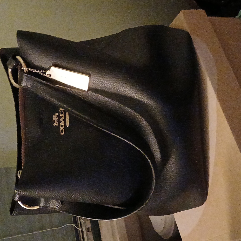 Coach Midnight Black Pebbled Leather Handbag